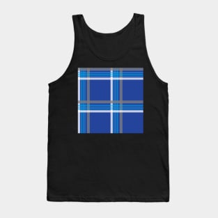 CLARK PLAID PILLOWS BLUE, GRAY, WHITE, PATTERN DESIGN FOR PILLOWS, THROWS, BLANKETS, DUVET COVER Tank Top